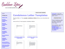 Tablet Screenshot of condolenceletters.net